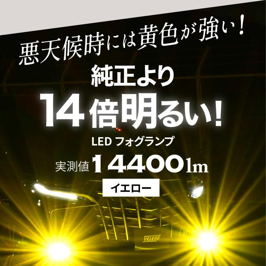 VELENO LEDフォグランプ バルブ イエロー H8 H11 H16 イエロー VELENO LEDフォグランプ バルブ イエロー H8 H11 H16 イエロー