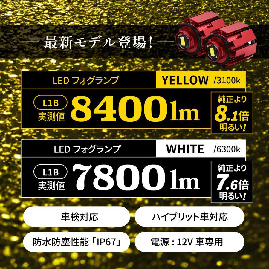 ハイラックス R2.8 〜 LED 8400lm イエロー 7800lm ホワイト イエロー フォグ VELENO ULTIMATE 2球セット 純正LED交換 バルブ交換｜reiz｜03