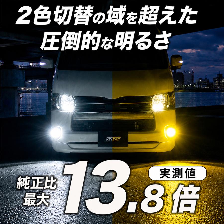 VELENO ハイエース 200系 4型 5型 6型 2色切替 LEDフォグランプ