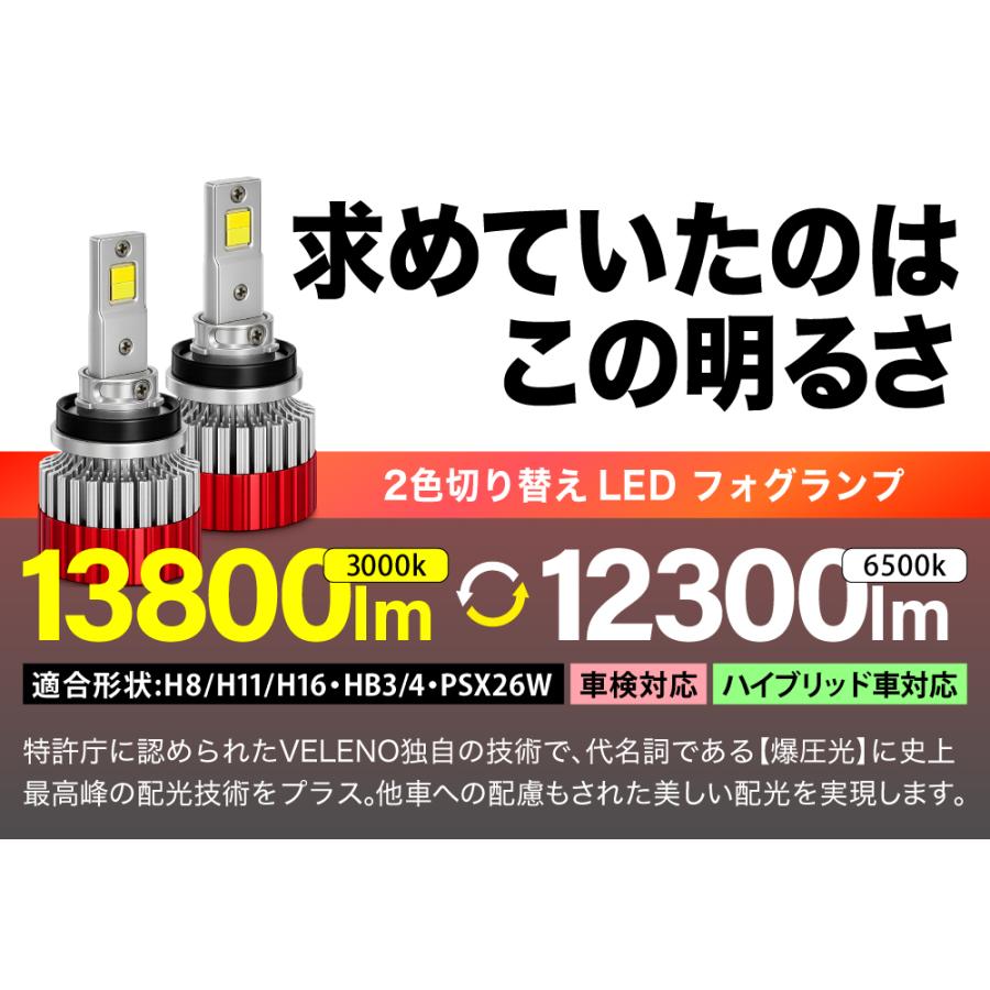 VELENO アルファード 10系 H17.4〜H20.4 LEDフォグランプ HB4 カラー