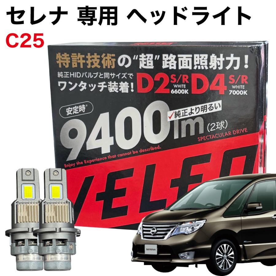 VELENO セレナ H19.12〜H22.11 C25 専用 LEDヘッドライト VELENO