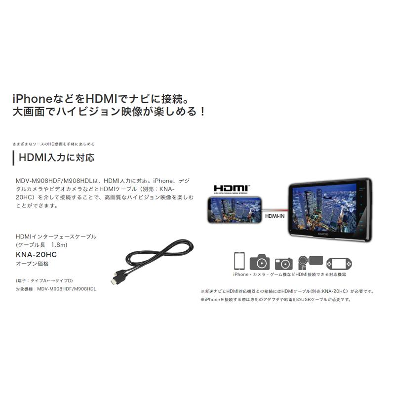 KENWOOD ケンウッド MDV-M908HDL Mタイプ 9V型モデル ハイレゾ対応 地上デジタルTVチューナー SD AVナビゲーションシステム KENWOOD ケンウッド MDV-M908HDL Mタイプ 9V型モデル ハイレゾ対応 地上デジタルTVチューナー SD AVナビゲーションシステム