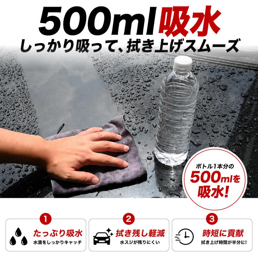 洗車タオル 超吸水 傷防止 VELENO 大2枚 小4枚 セット 吸水力抜群