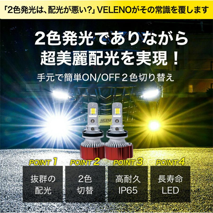 VELENO - エスクァイア 80系 H26.10〜 LEDフォグランプ 2色 うつり変わり 黄色 白いこと 位置づける値 9600ルーメン 9200ルーメン バイ色合い 爆光 ヴェレーノ