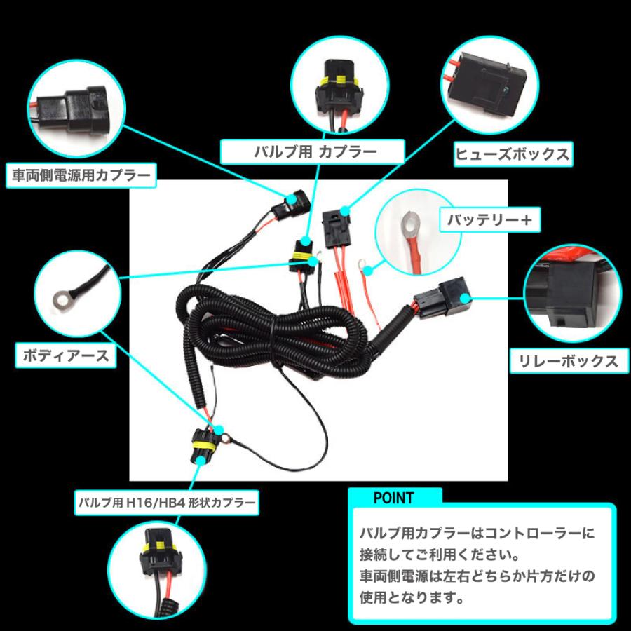 LED 電源強化 リレーハーネス H16 HB4 L1B PSX26用 ヒューズ飛び 解消