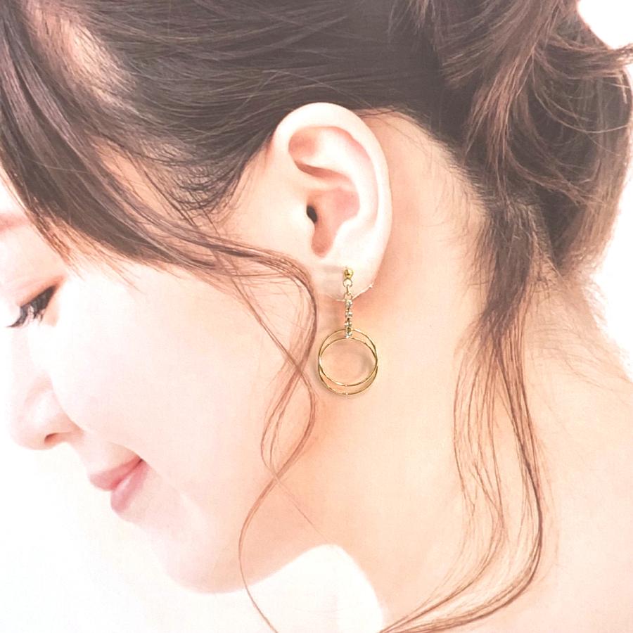 イヤリング ノンホールピアス 40代 痛くない 樹脂 コンポーネントチャーム 18KGP本金メッキ 30代 50代 金具変更可 | ブランド登録なし | 03
