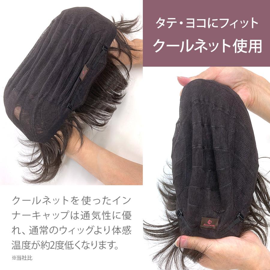 ウィッグに見える帽子DX ミディアムレイヤー Lサイズ フリーサイズ