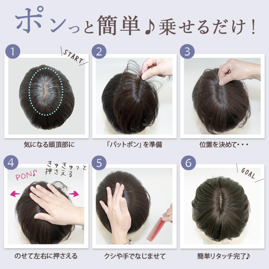 ピンなし部分かつら パットポンプレミアム ショート ロング