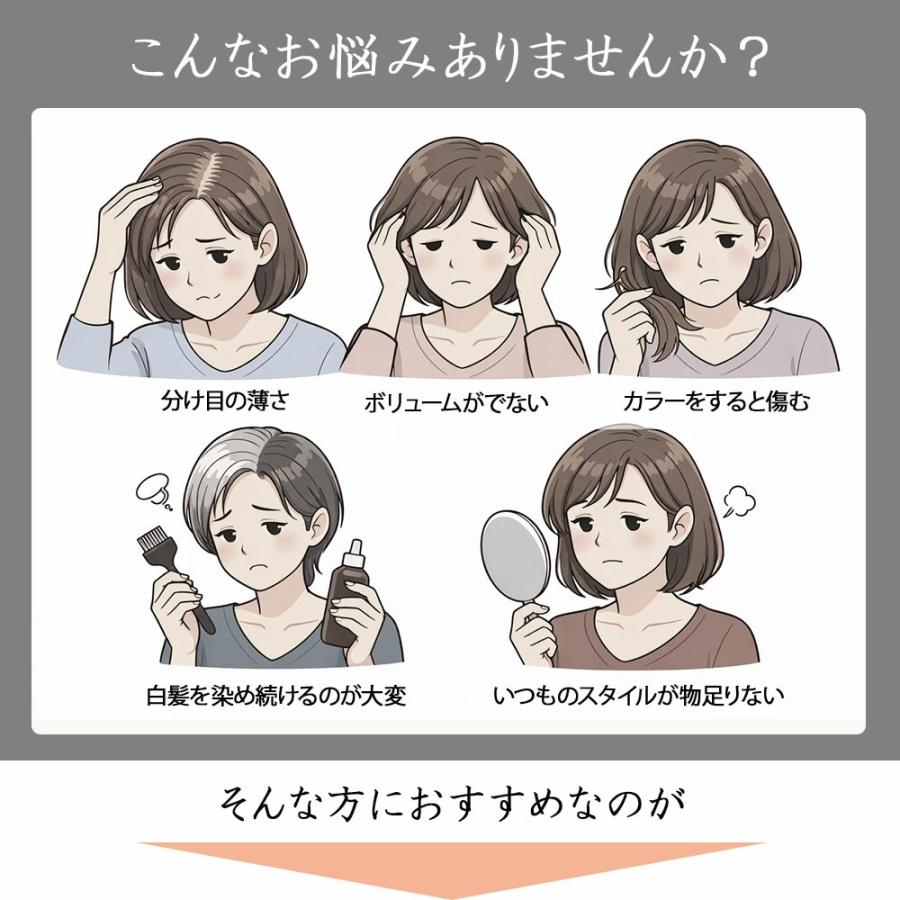 分け目用部分ウィッグ『Pat・pon Color veil（パットポンカラーヴェール ）』の画像