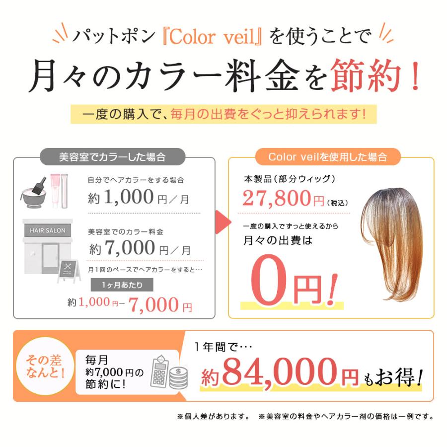 分け目用部分ウィッグ『Pat・pon Color veil（パットポンカラー