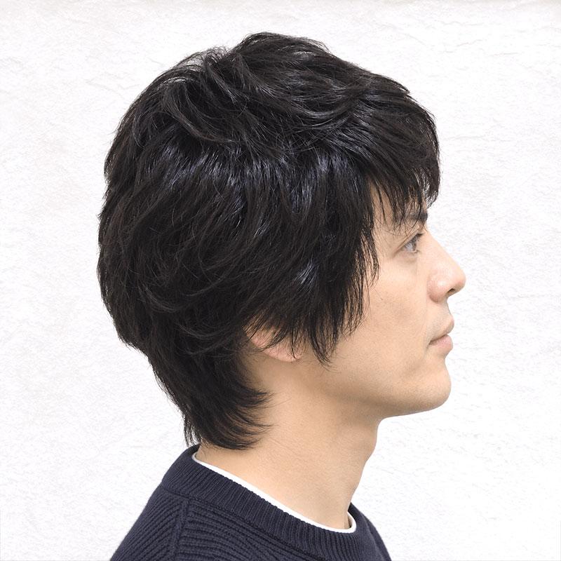 メンズフルウィッグ ショートウルフ FDM-03 男性医療用全頭かつら