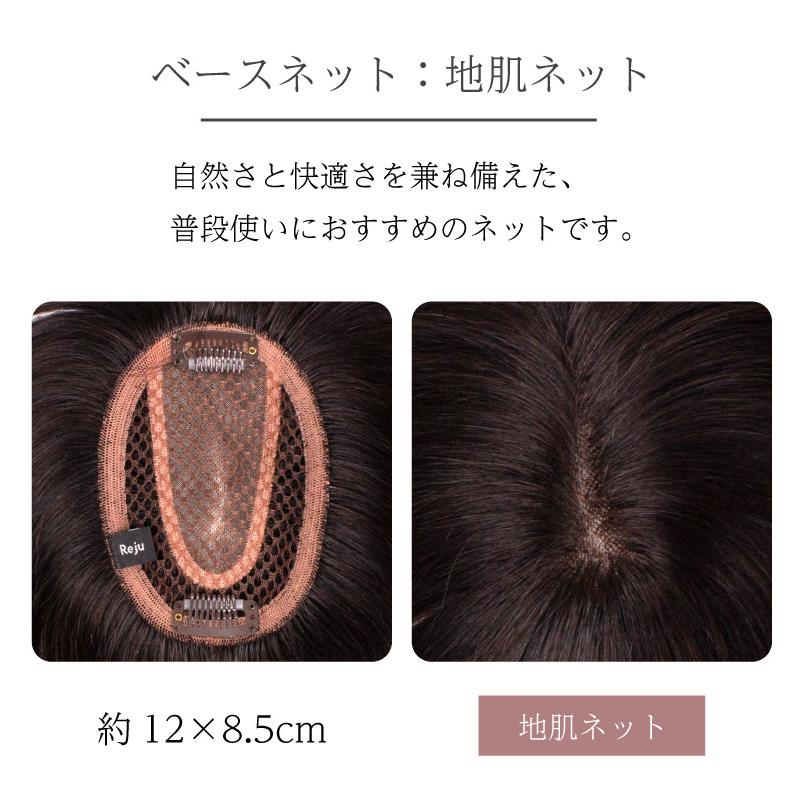 返品OK 部分ウィッグ 人毛100% ヘアピース 女性 頭頂部 かつら 頭頂部ウィッグ 白髪隠し 人毛 ミセス デイリートップウィッグL（約20cm・地肌ネット）の画像