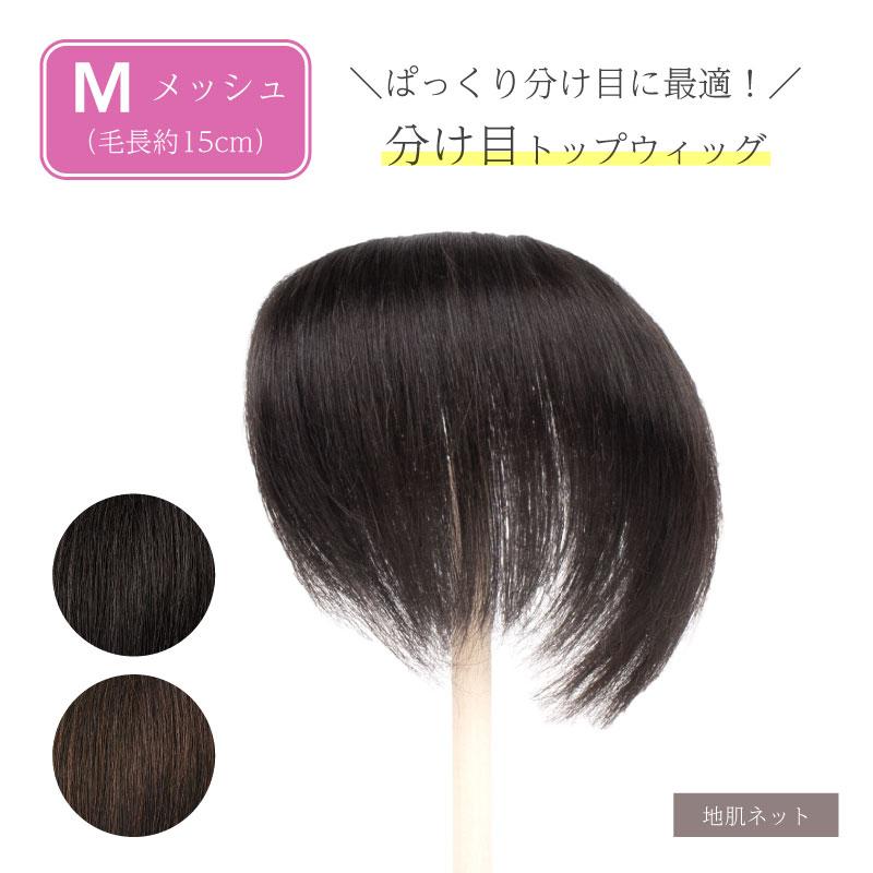 返品OK 部分ウィッグ 分け目 人毛100% ヘアピース 女性 頭頂部 かつら