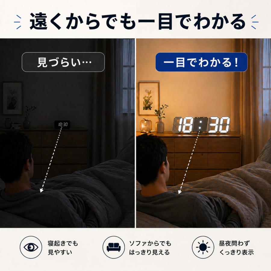 置き時計 デジタル時計 時計 デジタル置き時計 置時計 壁掛け時計 アナログ 目覚まし LED 光る USB |  | 02