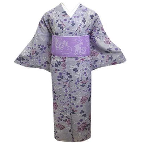 21新作 洗える絽 夏物 着物と紗半巾帯セット薄グレー地牡丹小花ｍ ｌ ｌ 人気満点 Etechnologies Shop