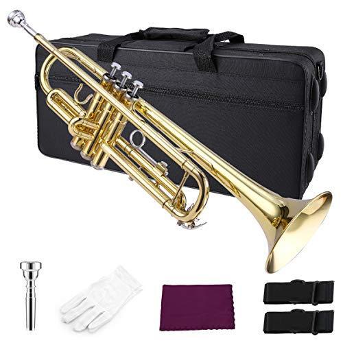 最も優遇 Ammoon トランペット 調 Trumpet 初心者セット真鍮製 金メッキ仕上 げ オープニング大放出セール Www Cepici Gouv Ci