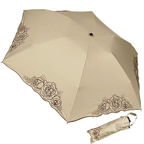 人気ブランド マサキ 晴雨兼用傘 折りたたみ傘 ミニ傘 遮光 ローズ柄刺繍 軽量 ベージュ セール開催中 Www Sterlixambiental Com Br