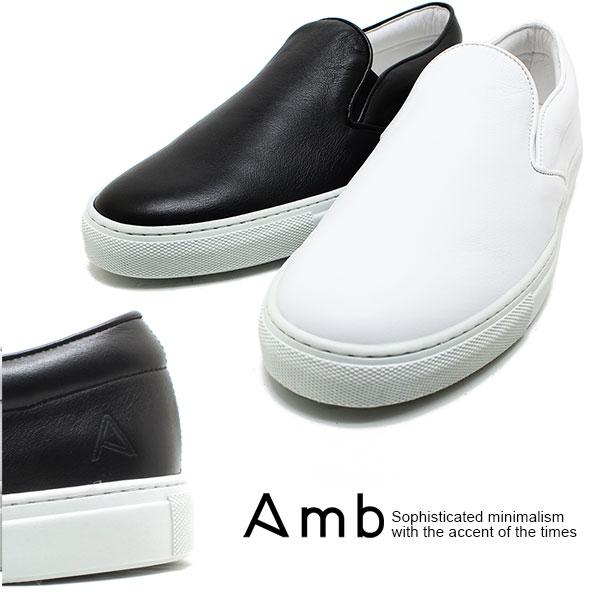 Amb Ambassadors of minimalism/アンバサダーズオブミニマリズム 2000 ブラックレザースリッポンスニーカー ループなし（メンズレディース/レザー/スリッポン/ス｜relaaax｜04