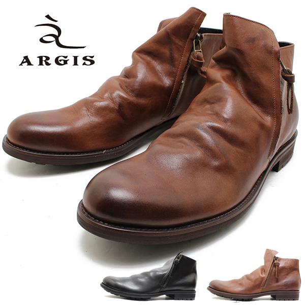 ARGIS（アルジス） 62206 本革ショートブーツ 日本製 タンクソール