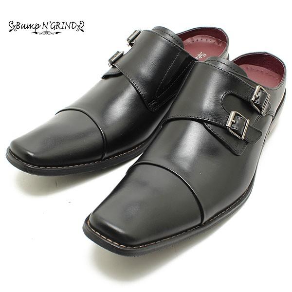 バンプアンドグラインド Bump N 039 Grind 6047 ダブルモンクビジネスサンダル ブラック 本革ビジネスシューズ サンダル かかと無し 革靴 仕事用 メンズ 人気のファッションブランド