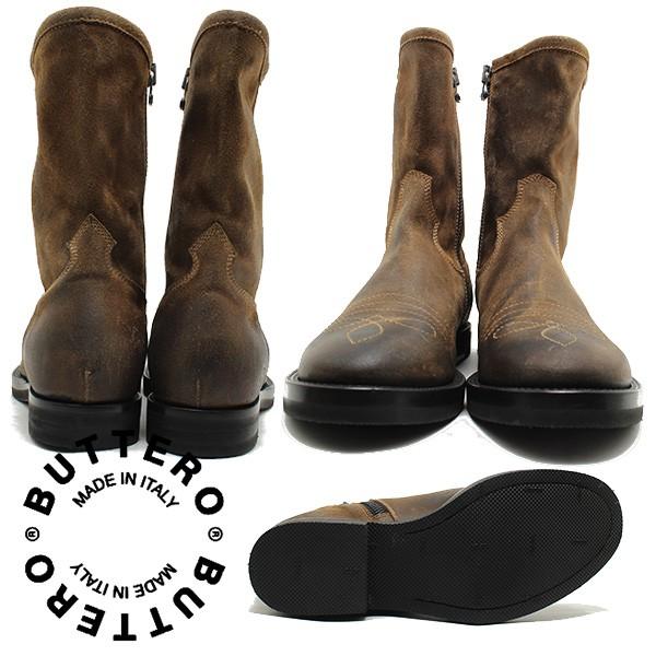 BUTTERO ブッテロ 日本正規品 サイドジップウェスタンブーツB6621