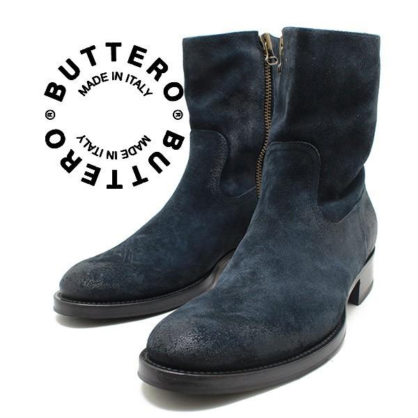 限定価格buttero ブッテロ　サイドジップブーツ　42 BUTTERO ブッテロ 日本正規品 定番サイドジップブーツ ネロ(ブラック