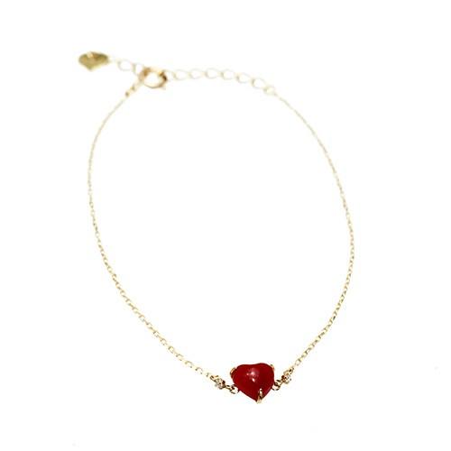 レッドコーラル 赤サンゴ ハートカボションカット K18 0.02ct