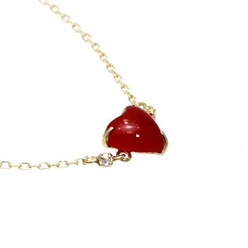レッドコーラル 赤サンゴ ハートカボションカット K18 0.02ct 