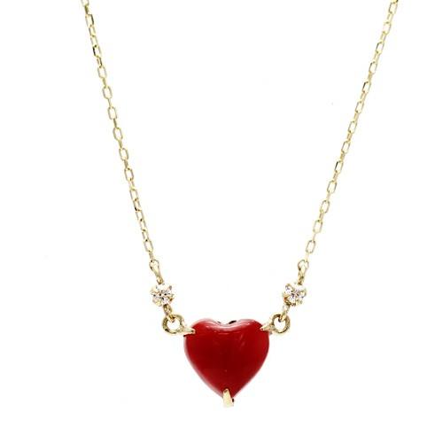 レッドコーラル 赤サンゴ ハートカボションカット K18 0.02ct