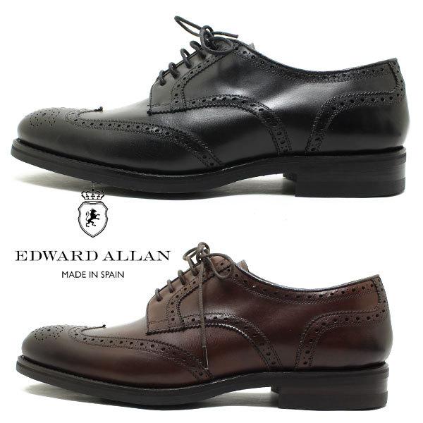 EDWARD ALLAN エドワードアレン 31103 ウィングチップレースアップシューズ ブラックダークブラウン ダイナイトソール グット