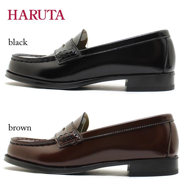 HARUTA（ハルタ） 定番コインローファー 4514 ブラック ブラウン 2E 
