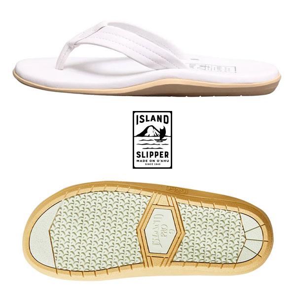 美品 アイランドスリッパ PT202 ホワイト サイズ8 26cm ISLAND SLIPPER（アイランドスリッパ）PT202 (レザートング