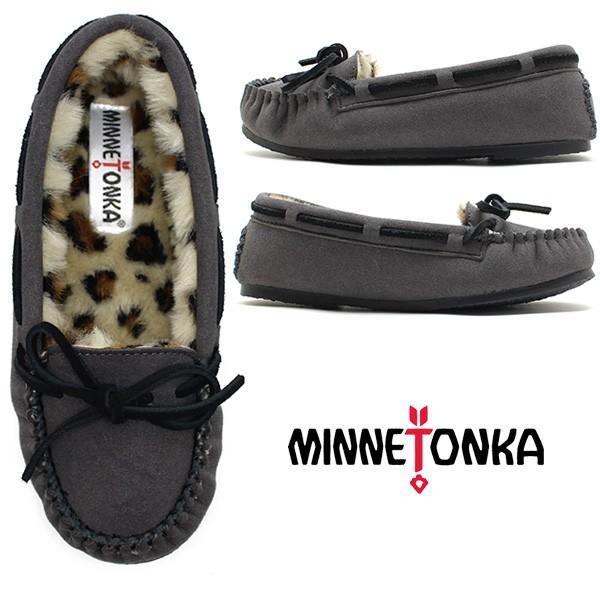 Minnetonka（ミネトンカ） ファーモカシン KIMMY キミー チャコール