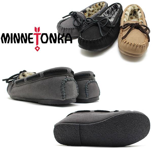 Minnetonka（ミネトンカ） ファーモカシン KIMMY キミー チャコール