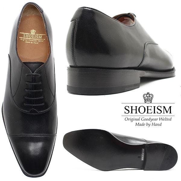 SHOEISM シューイズム 303 内羽ストレートチップ レザーソール BLACK 
