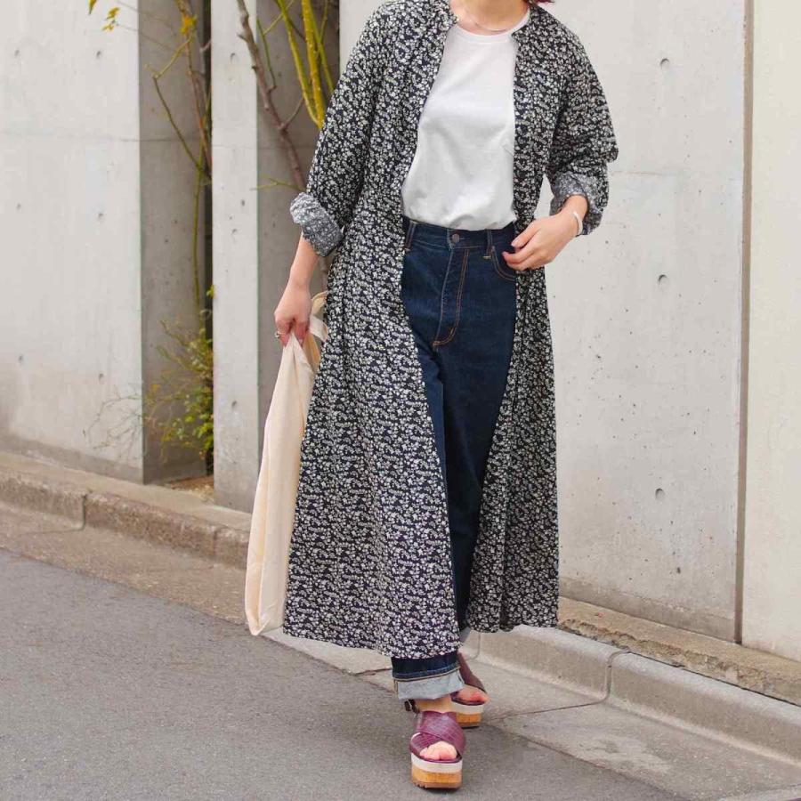 ワンピース 長袖 レディース ファッション 体型カバー 30代 40代 春 花柄 シフォン ロングワンピ きれいめ フレアスカート 前開き アンルル Anlulu Anlulu 通販 Yahoo ショッピング