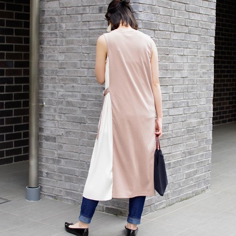 ワンピース 春 きれいめ 大人 レディース ファッション ゆったり 体型カバー 30代 代 ロングワンピース サイドプリーツ ノースリーブ 夏 アンルル Anlulu Anlulu 通販 Yahoo ショッピング