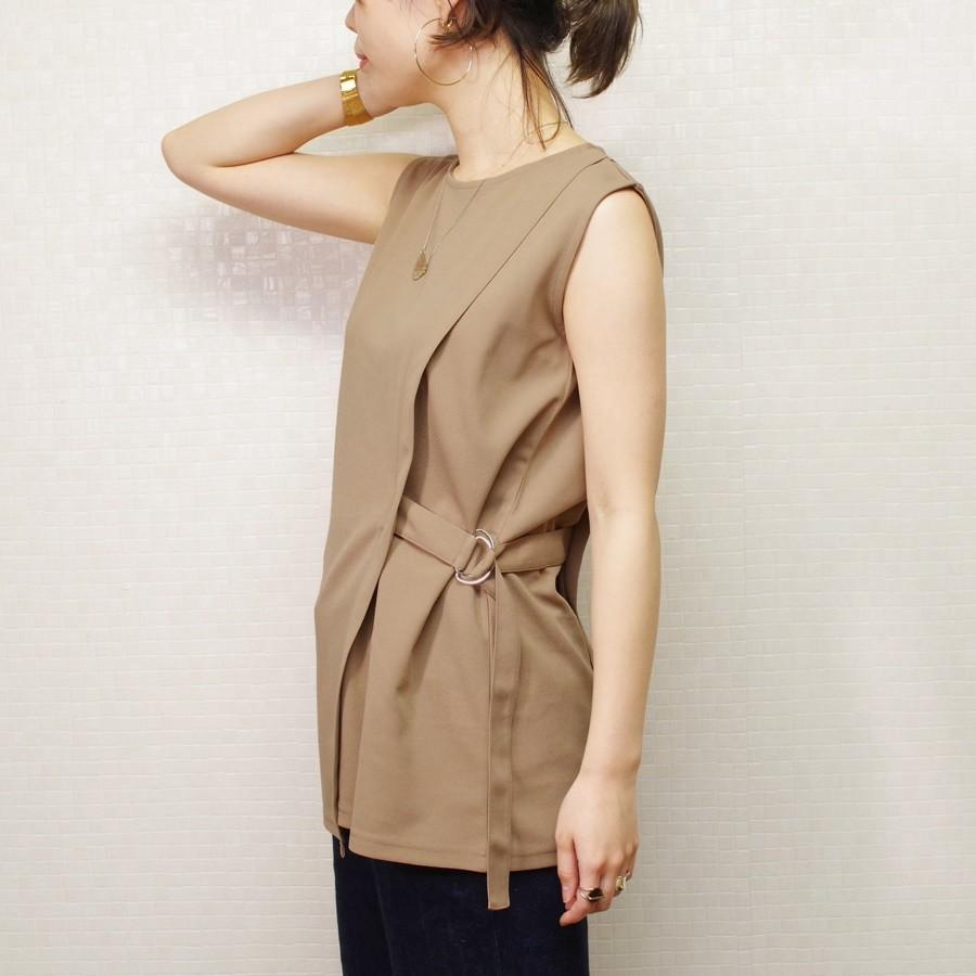 トップス 春 レディース ファッション ノースリーブ 夏 シンプル サイドベルト きれいめ 大人カジュアル オフィス プチプラ Anlulu 通販 Yahoo ショッピング