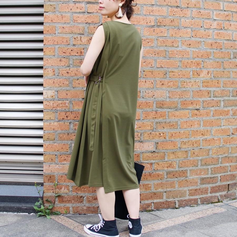 ワンピース 春 夏 レディース ファッション ロングワンピース サイドベルト シンプル ノースリーブ 大人カジュアル Anlulu 通販 Yahoo ショッピング