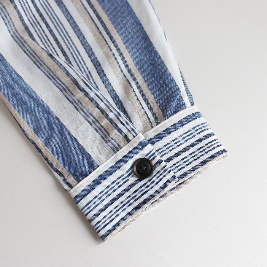 ワンピース 春 長袖 レディース シャツワンピ ロングワンピース ロング丈 ロングシャツ 30代 40代 きれいめ 夏 ストライプ 体型カバー 七分袖 | mitis | 10