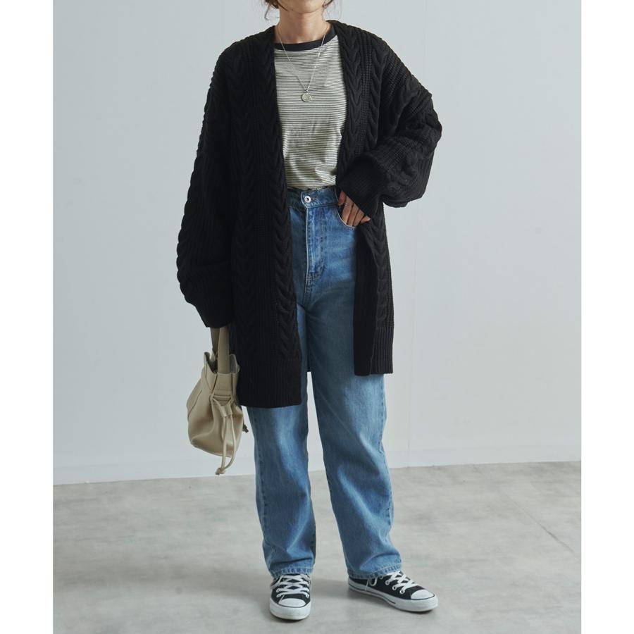 ニット カーディガン ケーブル トッパー 羽織り オーバーサイズ