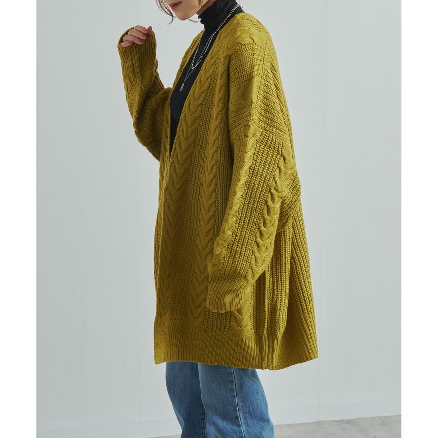 ニット カーディガン ケーブル トッパー 羽織り オーバーサイズ