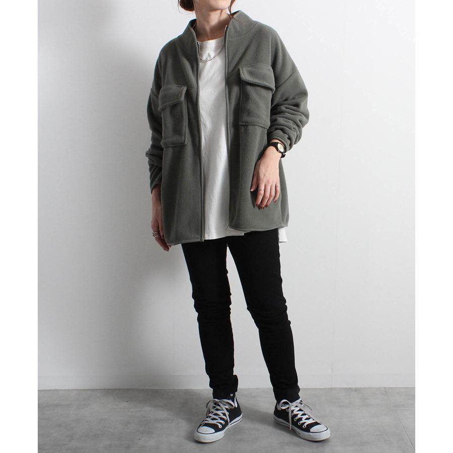 フリース ハイネック ジャケット レディース ポケット付き ブルゾン