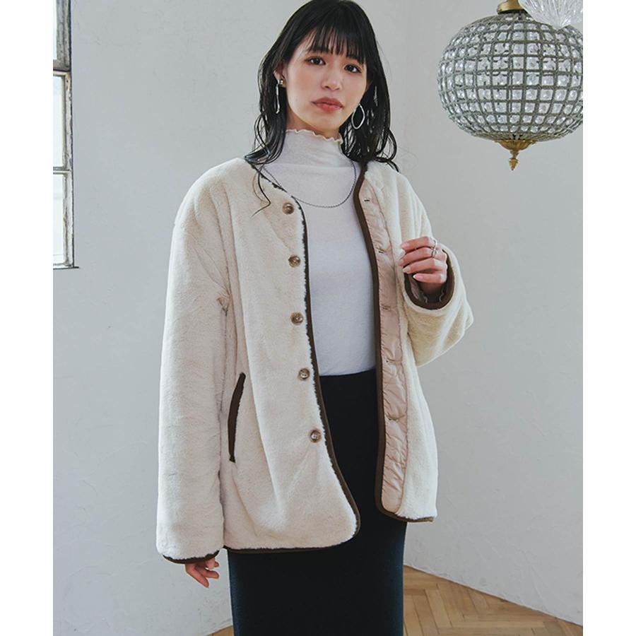 ブルゾン レディース キルティング ファー リバーシブル 秋 冬 春 3Way