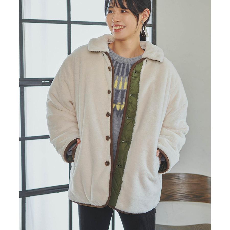 ブルゾン レディース キルティング ファー リバーシブル 秋 冬 春 3Way