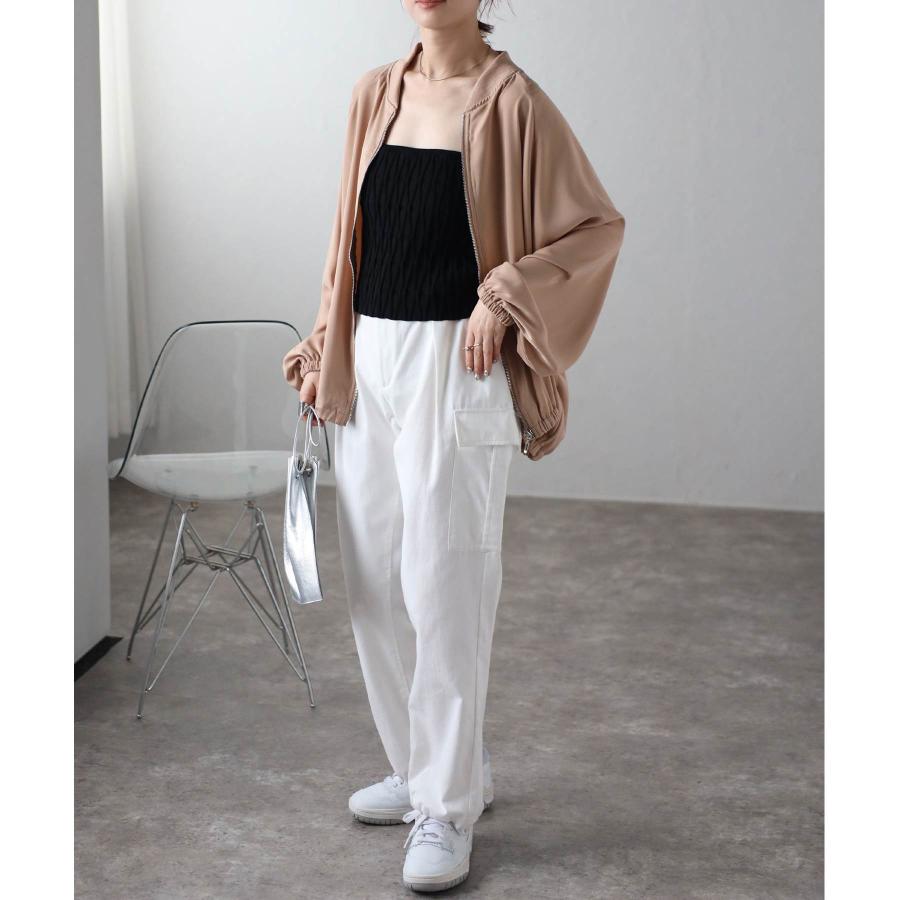 mitis サテンライクオーバーサイズブルゾン レディース アウター 春 秋