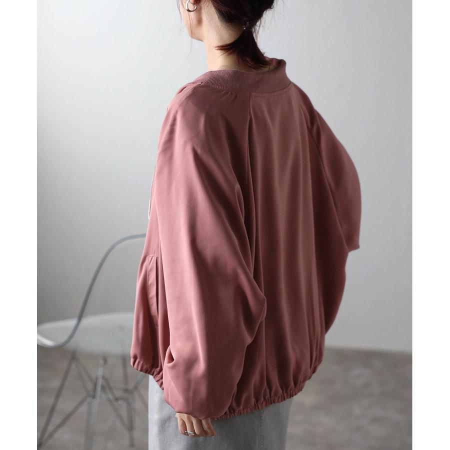 mitis サテンライクオーバーサイズブルゾン レディース アウター 春 秋