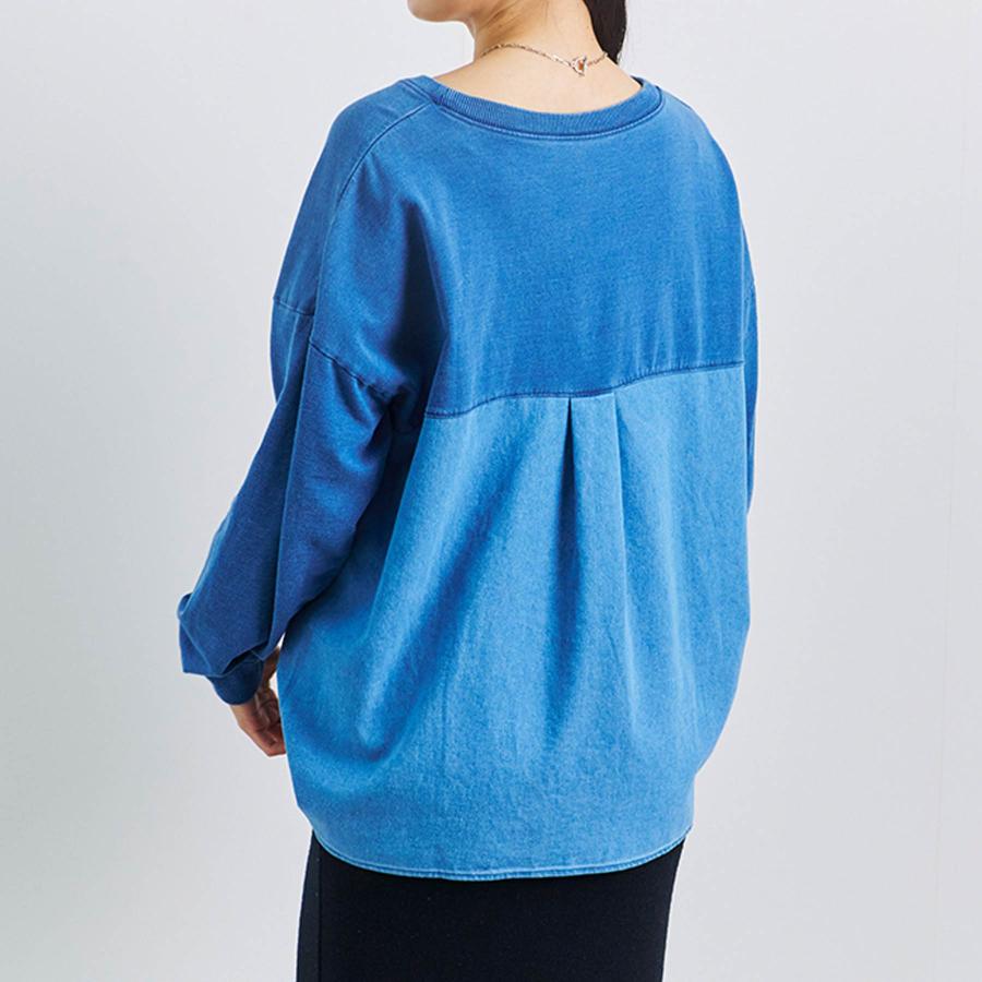 トップス レディース インディゴ 裏毛 デニム プルオーバー : anlulu