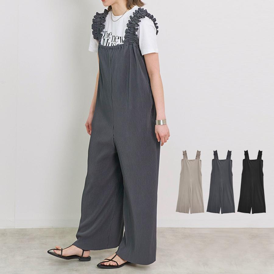 プリーツフリルオールインワン プリーツフリルオールインワン ブラウン