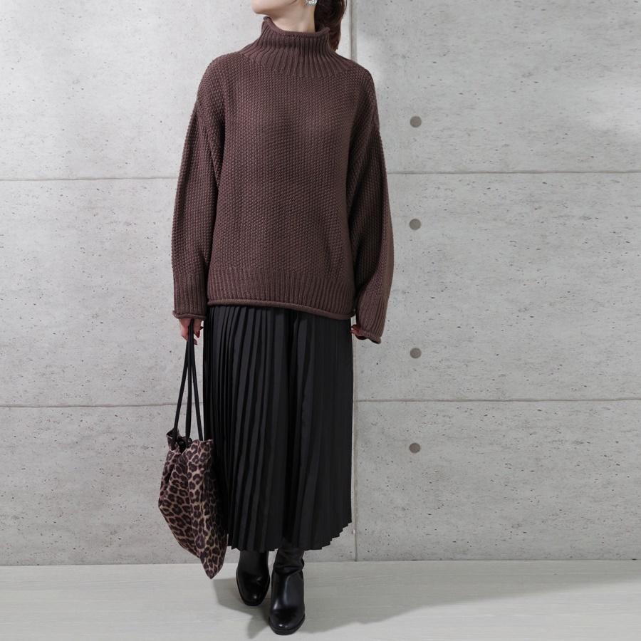 ニット トップス ハイネック デザインニット レディース ファッション 秋 冬 30代 40代 ゆったり 大きめ ざっくり編み ほっこり カジュアル Anlulu 通販 Yahoo ショッピング